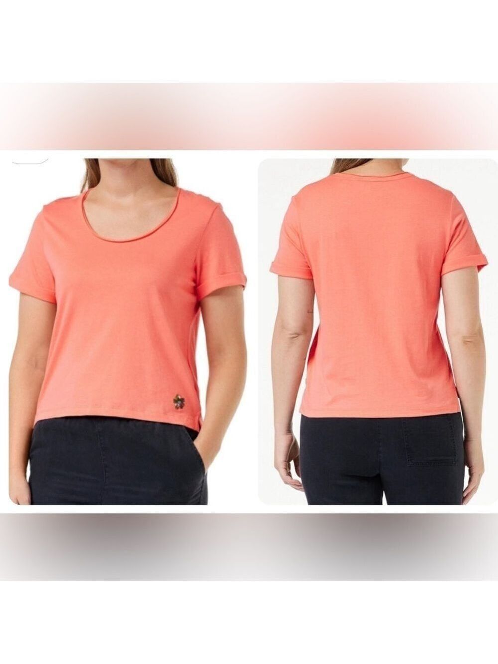 Ted Baker Miarna Easy Fit Relaxed Scoop Neck Shirt Magnolia Flower Size Small 4